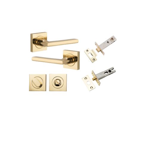 Iver Baltimore Square Rose Privacy Lever Kit W/ Latch & Separate Privacy Turn