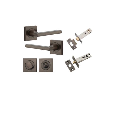 Iver TRA0271KPRIV60 Baltimore Door Lever Square Rose Privacy Kit SB