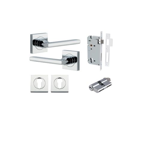 Iver TRA0274KENTR60KK Baltimore Door Lever Euro Square Rose Entry Cyl/Cyl PC