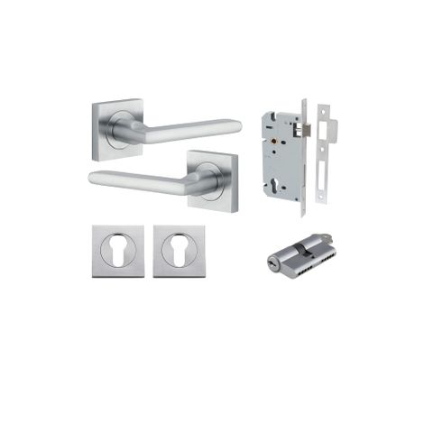 Iver TRA0275KENTR60KK Baltimore Door Lever Euro Square Rose Entry Cyl/Cyl Bc