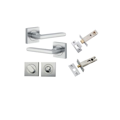 Iver TRA0275KPRIV60 Baltimore Door Lever Square Rose Privacy Kit Bc