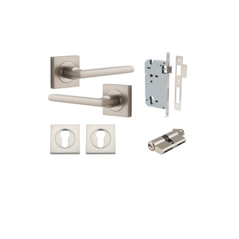 Iver TRA0279KENTR60KK Baltimore Door Lever Euro Square Rose Entry Cyl/Cyl SN
