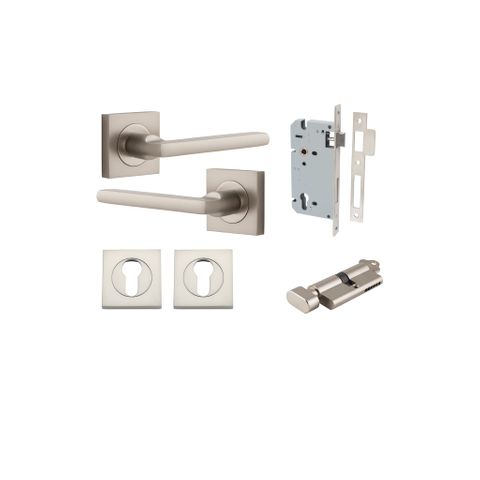 Iver TRA0279KENTR60KT Baltimore Door Lever Euro Squre Rose Entry Cyl/Turn SN