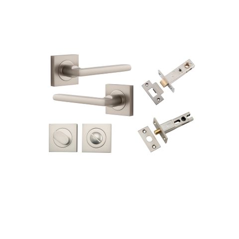 Iver TRA0279KPRIV60 Baltimore Door Lever Square Rose Privacy Kit SN