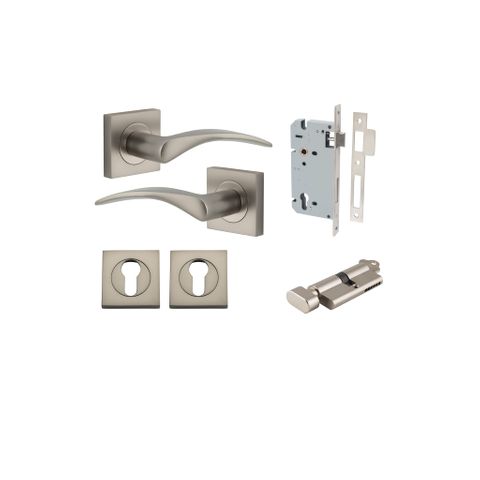 Iver TRA0289KENTR60KT Oxford Door Lever Euro Squre Rose Entry Cyl/Turn SN