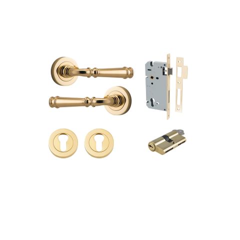 Iver Verona Round Rose Entrance Lever Kit (Key/Key)