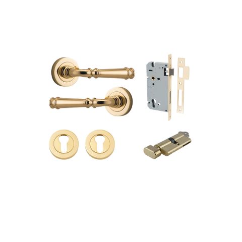 Iver Verona Round Rose Entrance Lever Kit (Key/Turn)