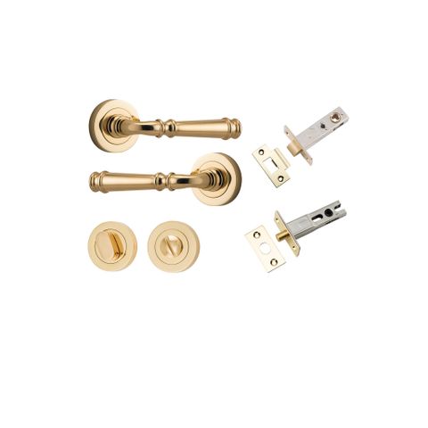Iver Verona Round Rose Privacy Lever Kit W/ Latch & Separate Privacy Turn