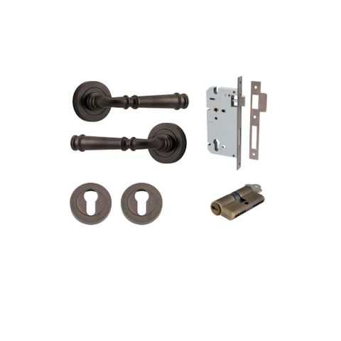 Iver TRA0311KENTR60KK Verona Door Lever Round Rose Entry Cyl/Cyl SB
