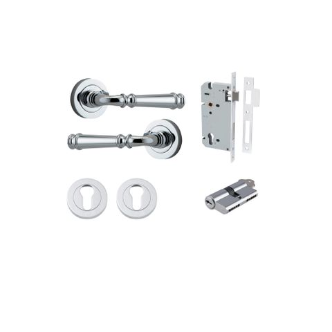 Iver TRA0314KENTR60KK Verona Door Lever Round Rose Entry Cyl/Cyl PC