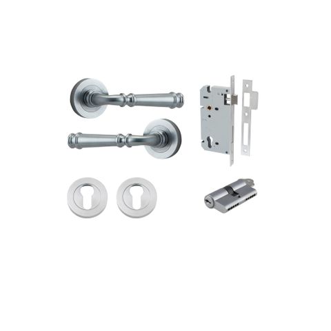 Iver TRA0315KENTR60KK Verona Door Lever Round Rose Entry Cyl/Cyl Bc