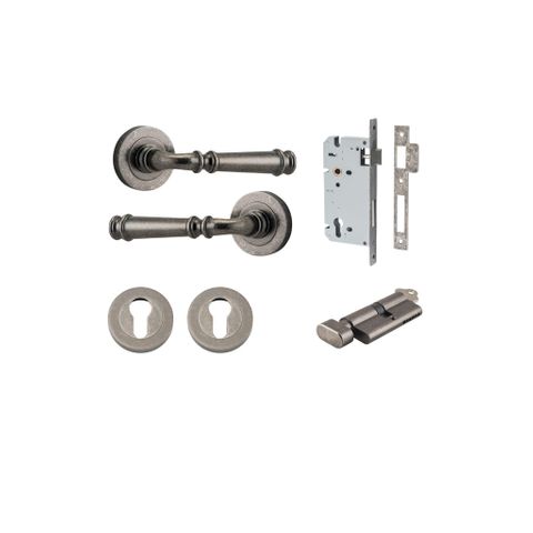 Iver TRA0317KENTR60KT Verona Door Lever Euro Round Rose Entry Cyl/Turn Dn