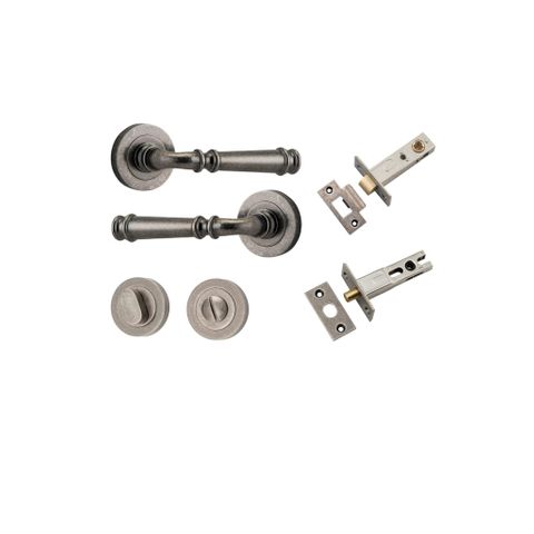 Iver TRA0317KPRIV60 Verona Door Lever Round Rose Privacy Kit Dn
