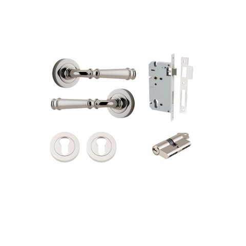 Iver TRA0318KENTR60KK Verona Door Lever Round Rose Entry Cyl/Cyl Pn