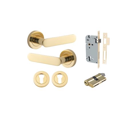 Iver Bronte Round Rose Entrance Lever Kit (Key/Key)