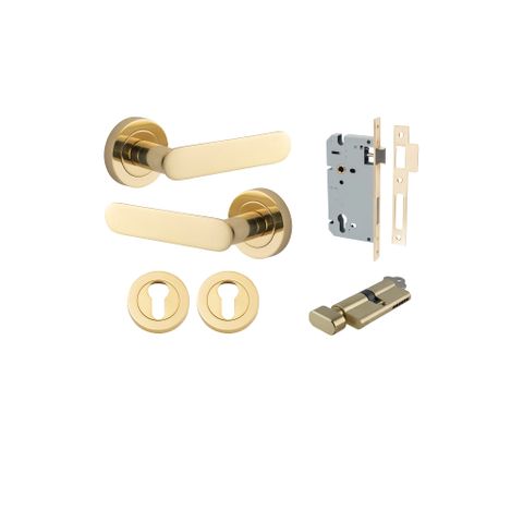 Iver Bronte Round Rose Entrance Lever Kit (Key/Turn)