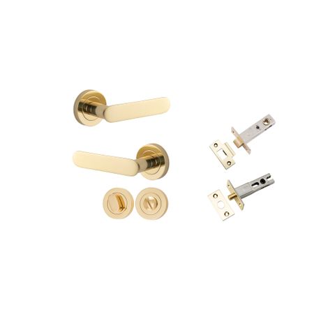 Iver Bronte Round Rose Privacy Lever Kit W/ Latch & Separate Privacy Turn