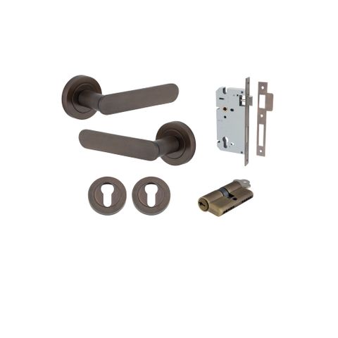 Iver TRA0331KENTR60KK Bronte Door Lever Round Rose Entry Cyl/Cyl SB