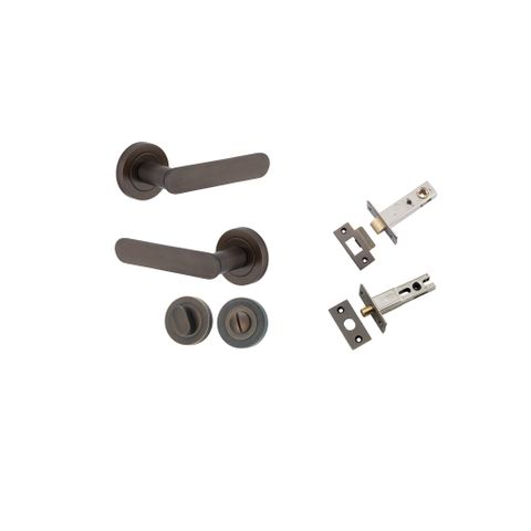 Iver TRA0331KPRIV60 Bronte Door Lever Round Rose Privacy Kit SB