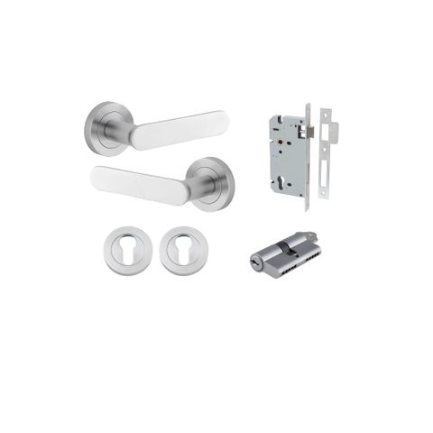 Iver TRA0335KENTR60KK Bronte Door Lever Round Rose Entry Cyl/Cyl Bc