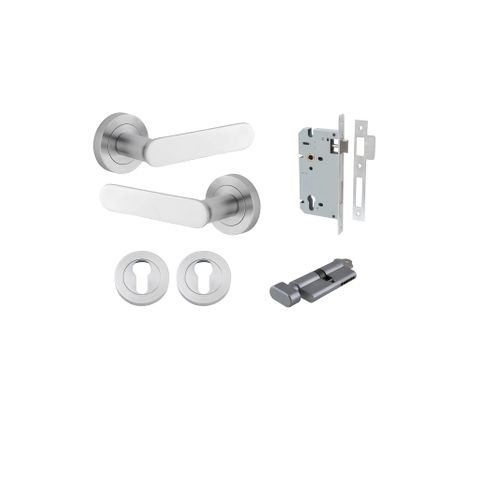 Iver TRA0335KENTR60KT Bronte Door Lever Euro Round Rose Entry Cyl/Turn Bc