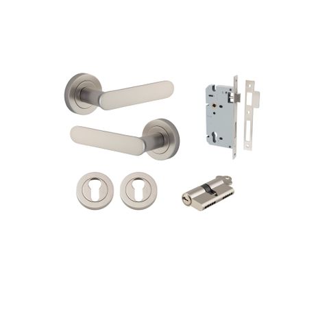 Iver TRA0339KENTR60KK Bronte Door Lever Round Rose Entry Cyl/Cyl SN