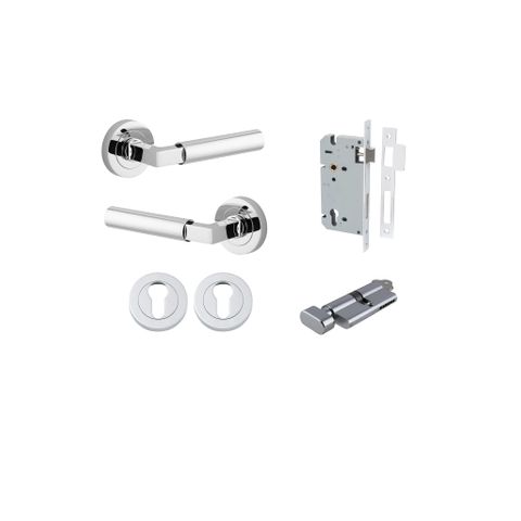 Iver TRA0344KENTR60KT Berlin Door Lever Euro Round Rose Entry Cyl/Turn PC