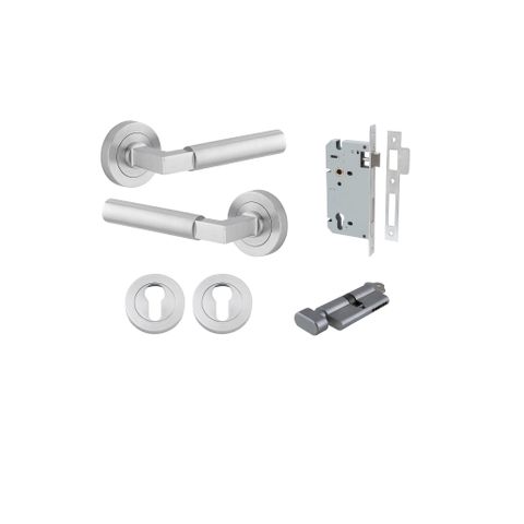 Iver TRA0345KENTR60KT Berlin Door Lever Euro Round Rose Entry Cyl/Turn Bc