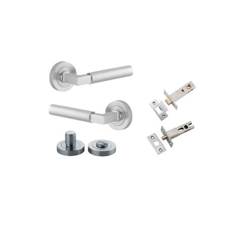 Iver TRA0345KPRIV60 Berlin Door Lever Round Rose Privacy Kit Bc