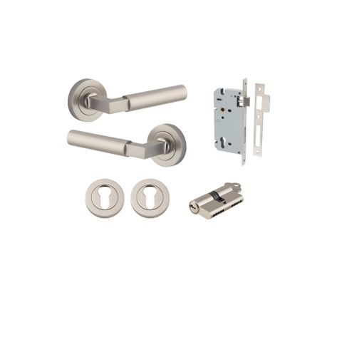 Iver TRA0349KENTR60KK Berlin Door Lever Round Rose Entry Cyl/Cyl SN