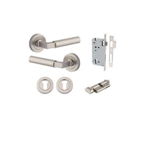 Iver TRA0349KENTR60KT Berlin Door Lever Euro Round Rose Entry Cyl/Turn SN