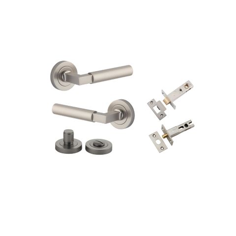Iver TRA0349KPRIV60 Berlin Door Lever Round Rose Privacy Kit SN