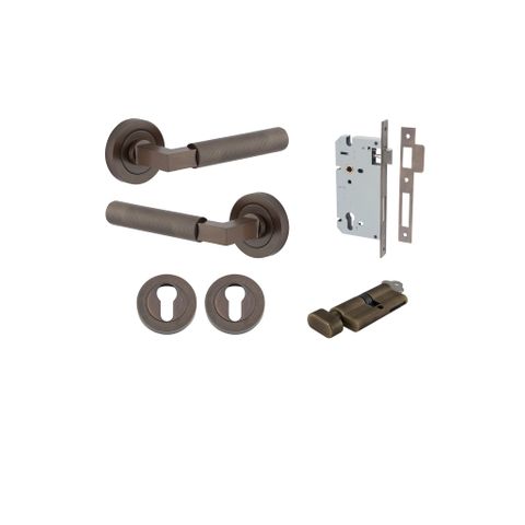 Iver Brunswick Round Rose Entrance Lever Kit (Key/Turn)