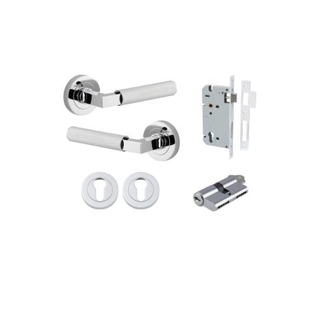 Iver TRA0354KENTR60KK Brunswick Door Lever Round Rose Entry Cyl/Cyl PC