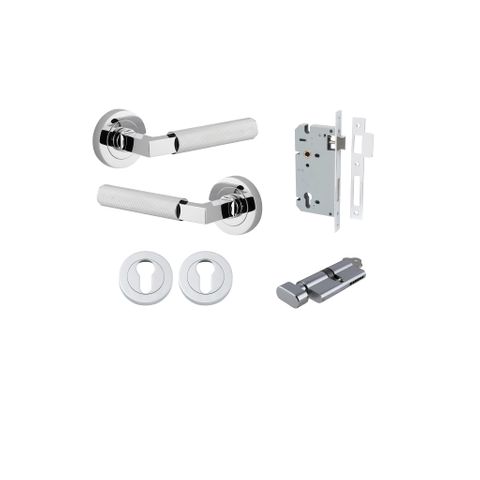 Iver TRA0354KENTR60KT Brunswick Door Lever Euro Round Rose Entry Cyl/Turn PC