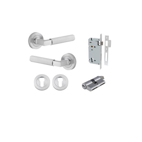 Iver TRA0355KENTR60KK Brunswick Door Lever Round Rose Entry Cyl/Cyl Bc