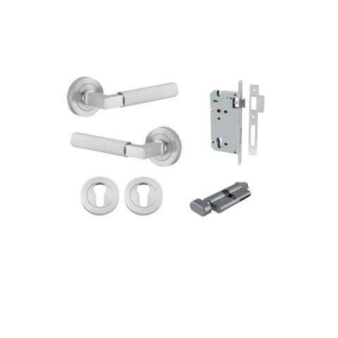 Iver TRA0355KENTR60KT Brunswick Door Lever Euro Round Rose Entry Cyl/Turn Bc