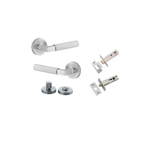 Iver TRA0355KPRIV60 Brunswick Door Lever Round Rose Privacy Kit Bc