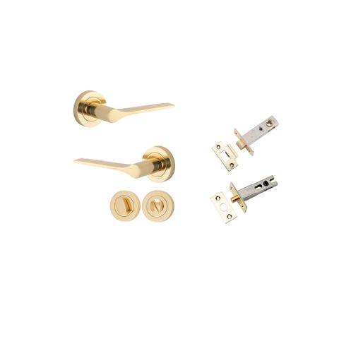 Iver TRA0360KPRIV60 Como Door Lever Round Rose Privacy Kit PB