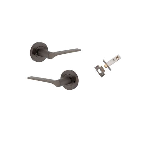 Iver TRA0361KIBPRIV60 Como Door Lever Round Rose Inbuilt Privacy Kit SB