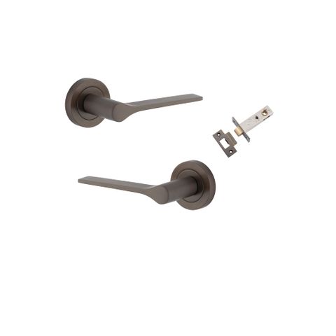 Iver TRA0361KPASS60 Como Door Lever Round Rose Passage Kit SB