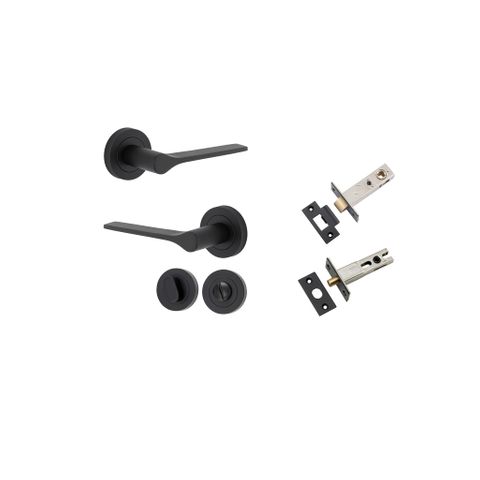 Iver TRA0363KPRIV60 Como Door Lever Round Rose Privacy Kit MB