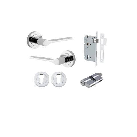 Iver TRA0364KENTR60KK Como Door Lever Round Rose Entry Cyl/Cyl PC