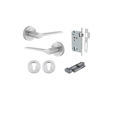 Iver TRA0365KENTR60KT Como Door Lever Euro Round Rose Entry Cyl/Turn Bc