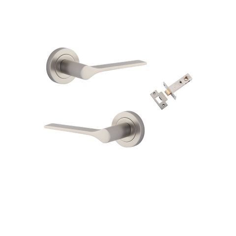 Iver TRA0369KPASS60 Como Door Lever Round Rose Passage Kit SN
