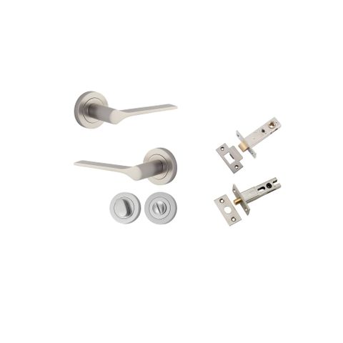 Iver TRA0369KPRIV60 Como Door Lever Round Rose Privacy Kit SN