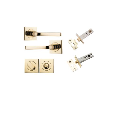 Iver Annecy Square Rose Privacy Lever Kit W/ Latch & Separate Privacy Turn