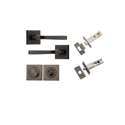 Iver TRA0391KPRIV60 Annecy Door Lever Square Rose Privacy Kit SB