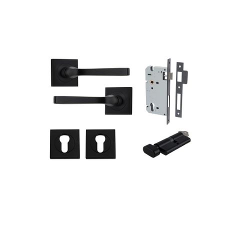 Iver TRA0393KENTR60KT Annecy Door Lever Euro Square Rose Entry Cyl/Turn MB