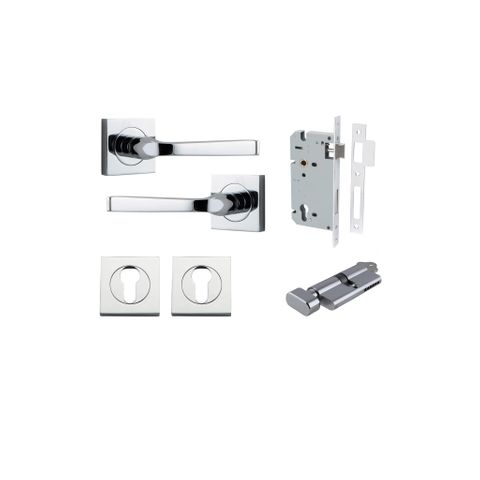 Iver TRA0394KENTR60KT Annecy Door Lever Euro Square Rose Entry Cyl/Turn PC